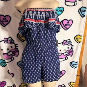 Mudd Navy Blue Patterned Dress